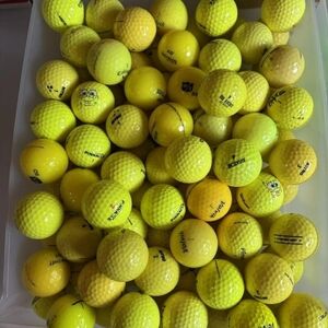 Golf Balls Yellow Mix Of Brands 35 Count Used Great~Good